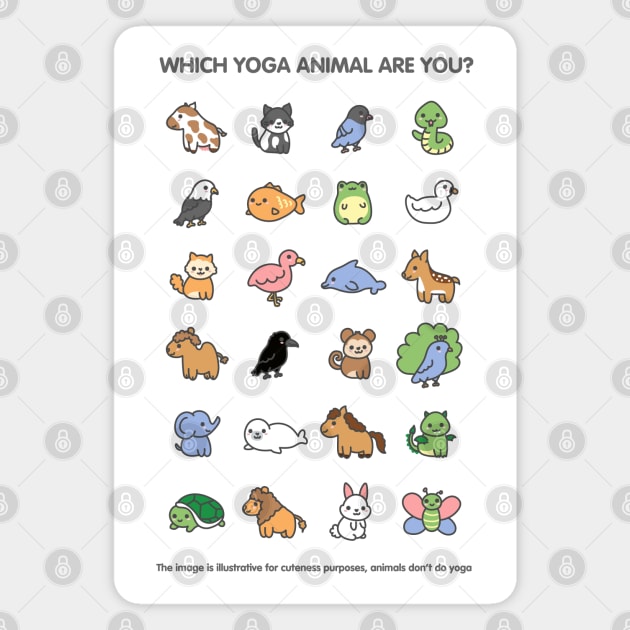 Yoga spiritual animals for kids Magnet by agus.cami